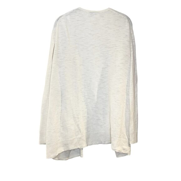 Madewell‎ Summer Ryder Cardigan Sweater Stripe Texture Solid Ivory Open Front XL - Picture 3 of 8